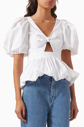 Puff Sleeve Bubble Top in Cotton