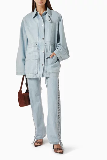 Drawcord-waist Jacket in Denim