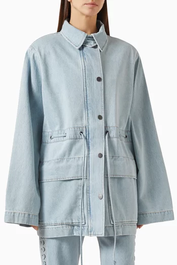 Drawcord-waist Jacket in Denim