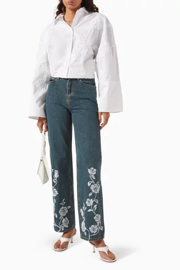 Flower Oversized Shirt in Organic Cotton