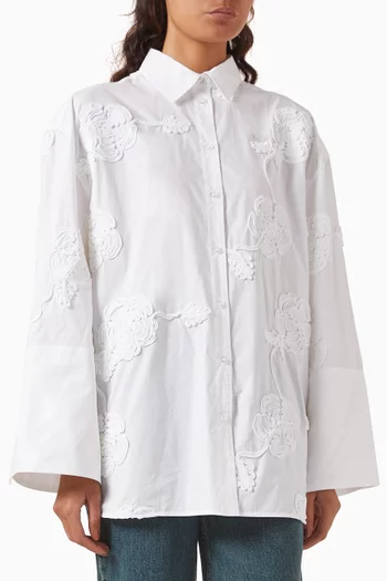 Flower Oversized Shirt in Organic Cotton