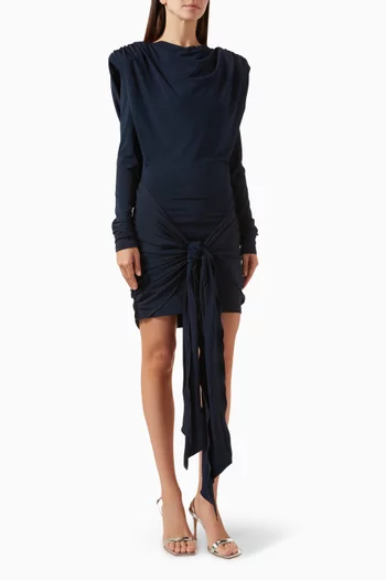 Slinky Waterfall Mini Dress in Viscose-blend