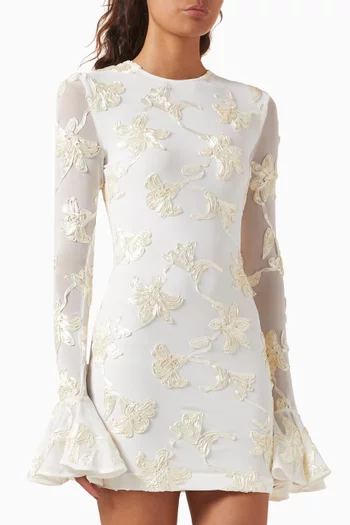 Flower Mini Dress in Mesh