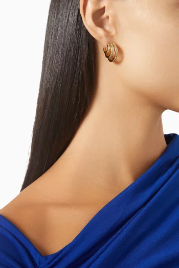 The Triple Hoop Earrings in Gold-tone Metal