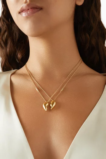 The You & Me Heart Pendant Necklaces, Set of 2