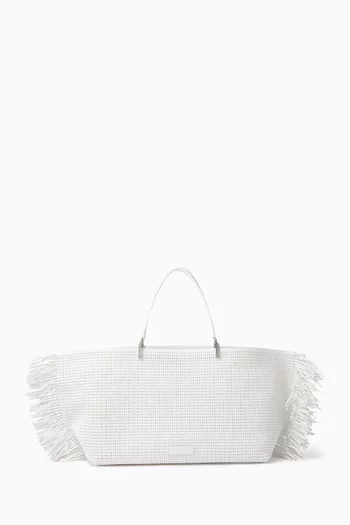 Large Braided Fringe Tote Bag