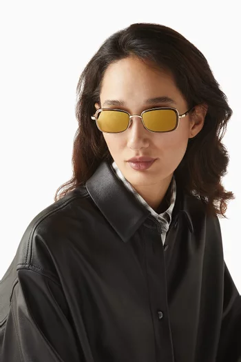نظارة شمسية سي شيل بتصميم مستطيل معدن