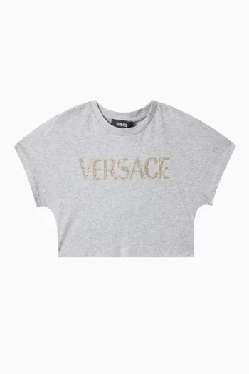 Glitter Print T-shirt in Stretch Jersey
