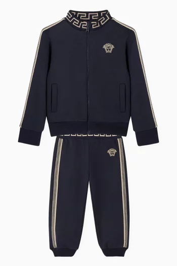 Greca Zip-up Sweatshirt in Cotton