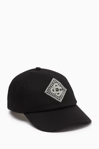 Pearl Diamond Baseball Cap in Cotton-canvas