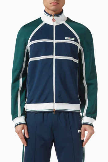 Mesh Tape Track Jacket in Tricot Fabric