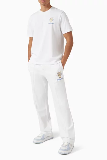 Diamond Column Panelled Sweatpants in Cotton