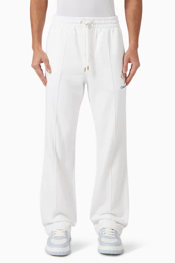 Diamond Column Panelled Sweatpants in Cotton