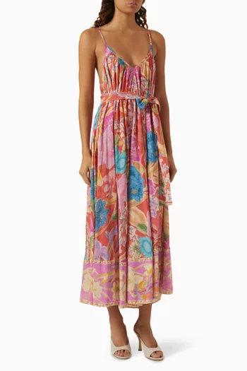 Painter's Garden Strappy Maxi Dress
