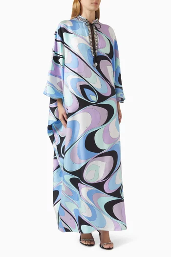Onde-print Kaftan in Silk-twill