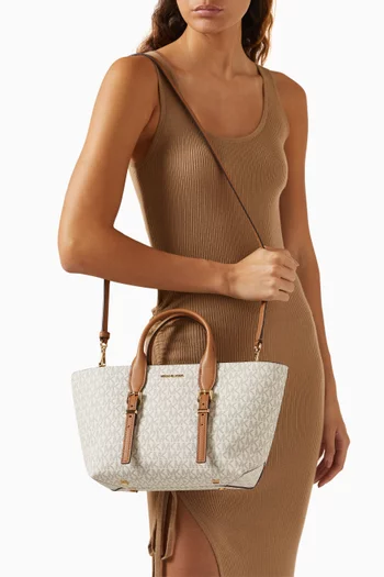 Small Moore Logo Tote Bag in Coated-canvas