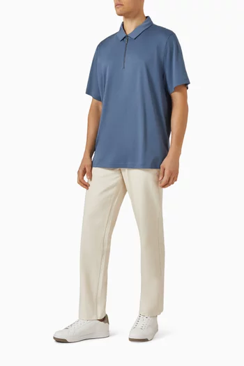 Half-zip Polo Shirt in Cotton