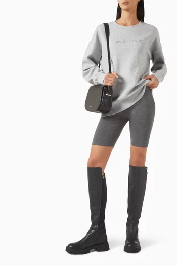 Embossed-logo Sweatshirt in Cotton Blend
