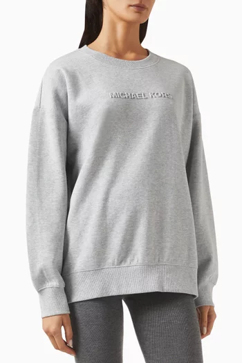 Embossed-logo Sweatshirt in Cotton Blend