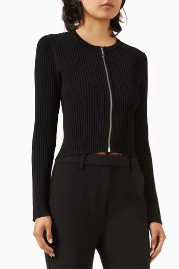 Ribbed Zip Cardigan