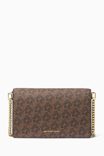 Medium Jet Set Logo Crossbody Bag in Coated-canvas