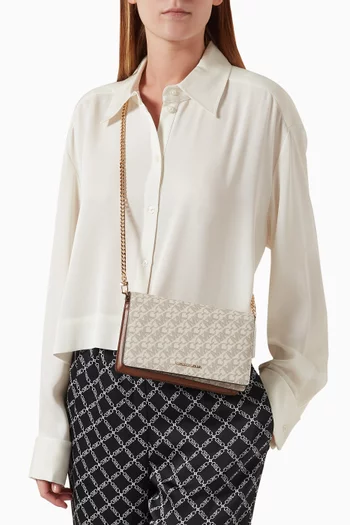 Medium Jet Set Logo Crossbody Bag in Coated-canvas