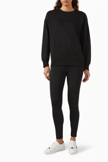 Embossed-logo Sweatshirt in Cotton Blend