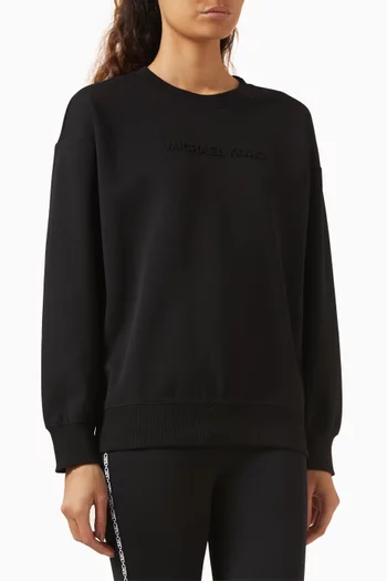 Embossed-logo Sweatshirt in Cotton Blend