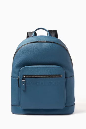Navy leather backpack mens sales