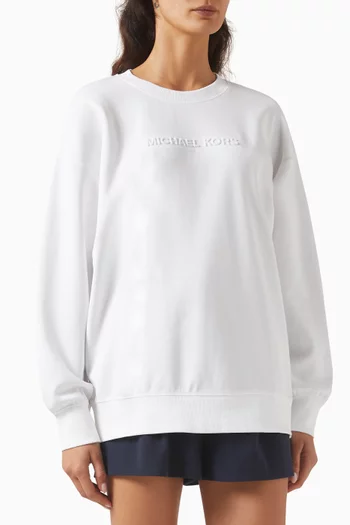 Embossed-logo Sweatshirt in Cotton Blend