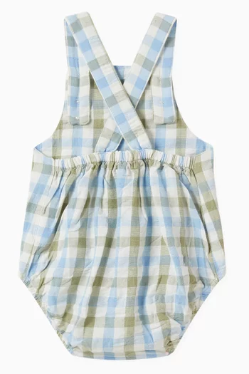Seagrass Check Bodysuit in Linen-blend