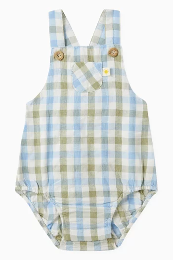Seagrass Check Bodysuit in Linen-blend