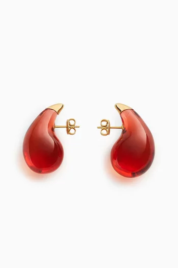 أقراط متدلية صغيرة فضة مطلية ذهب عيار 18