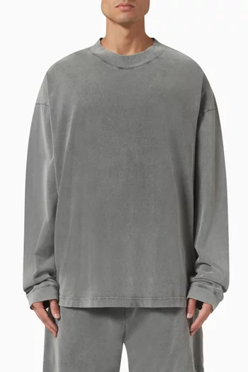 Vintage-vibe Sweater in Cotton Jersey
