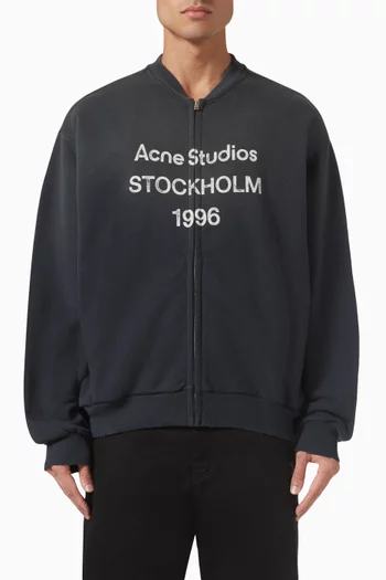 Logo Zip Sweater in Cotton Fleece