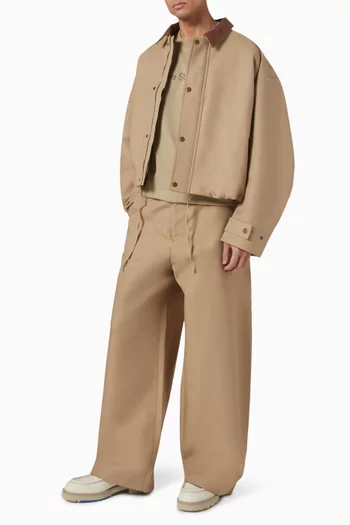 Wide-leg Pants in Cotton Twill