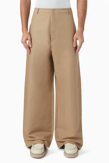 Wide-leg Pants in Cotton Twill