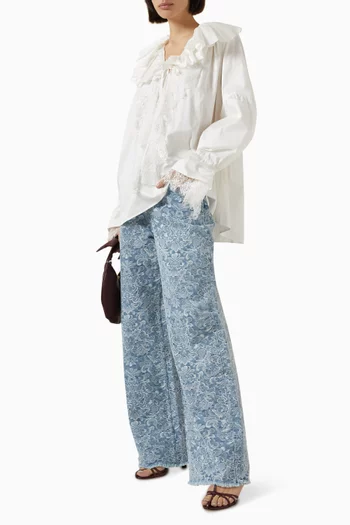 Boyfriend Jeans in Brocade Denim