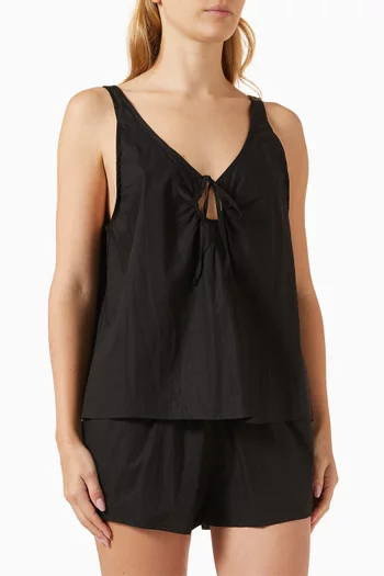 U-shape Top & Shorts Set in Cotton