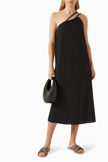 Off-shoulder Midi Dress in Organic-cotton