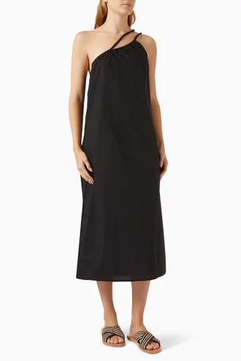 Off-shoulder Midi Dress in Organic-cotton