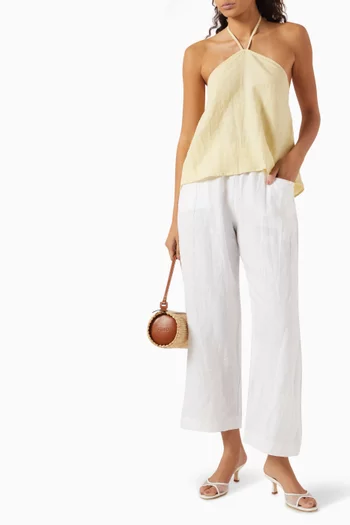 Square Pocket Pants in Linen