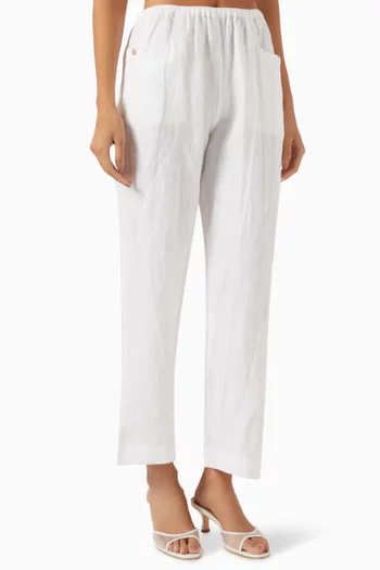 Square Pocket Pants in Linen