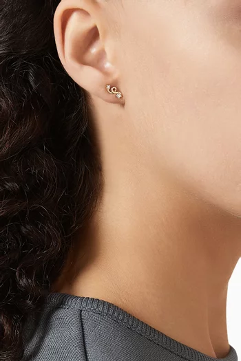 قرط صغير بتصميم حلقة مرصع بالماس ذهب أصفر عيار 9