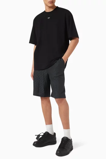 Off Logo Bowling Shorts in Cotton-blend
