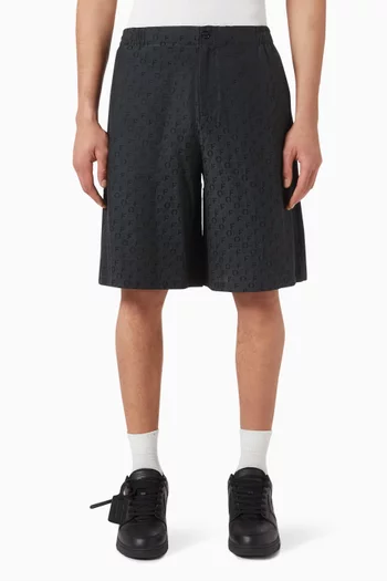 Off Logo Bowling Shorts in Cotton-blend