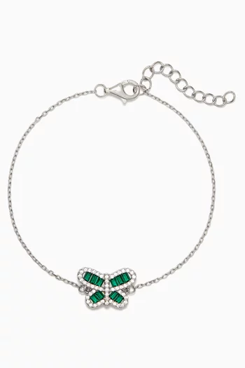 Butterfly Crystal Bracelet in 925 Sterling Silver