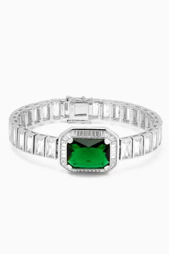 Centre Stone Bracelet in 925 Sterling Silver