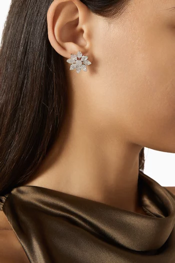 Flower Stud Earrings in 925 Sterling Silver