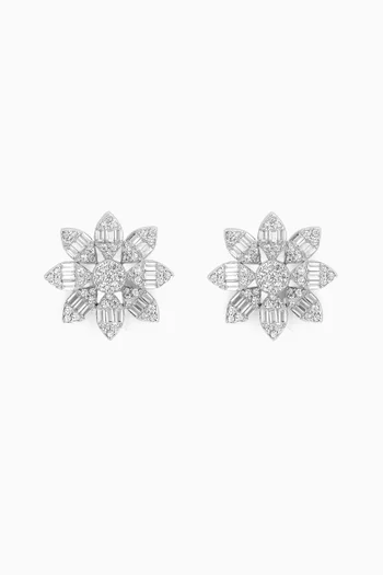 Flower Stud Earrings in 925 Sterling Silver